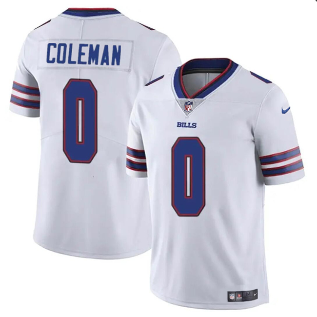 Men's Buffalo Bills #0 Keon Coleman White 2024 Draft Vapor Untouchable Limited Football Stitched Jersey